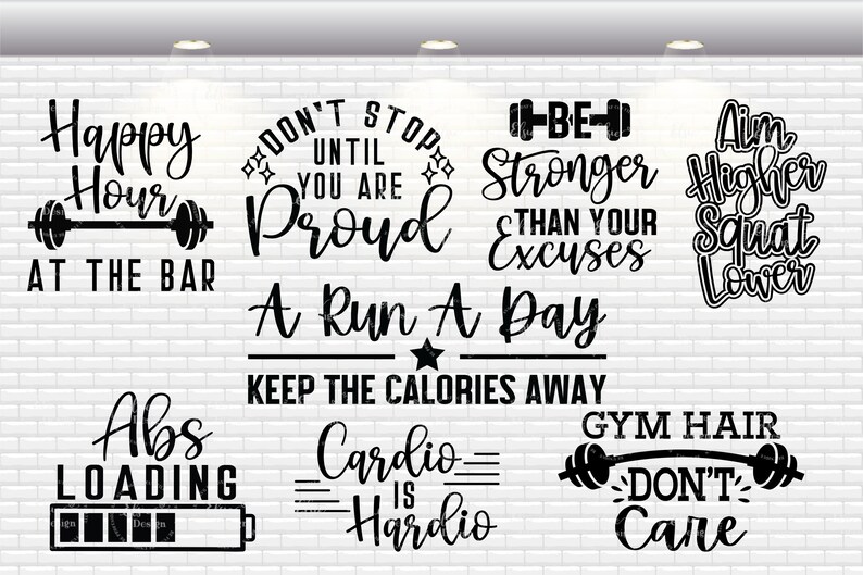 Download Workout SVG Bundle Fitness Svg Gym Svg Weight Lifting | Etsy