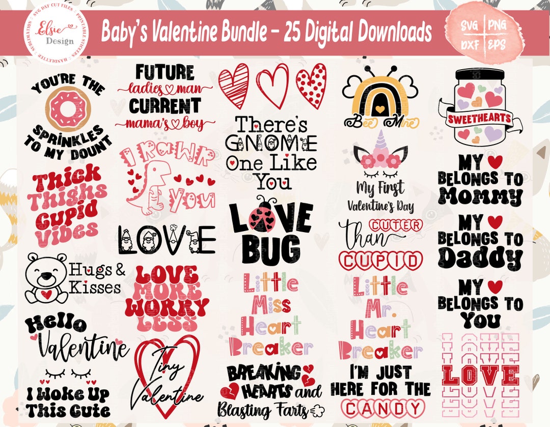 Baby Valentine SVG Bundle, Kids Valentine Svg, Baby and Me, Valentine ...