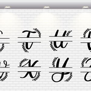 Handlettered Split Monogram Font Svg Bundle | Split Letter Svg Bundle ...
