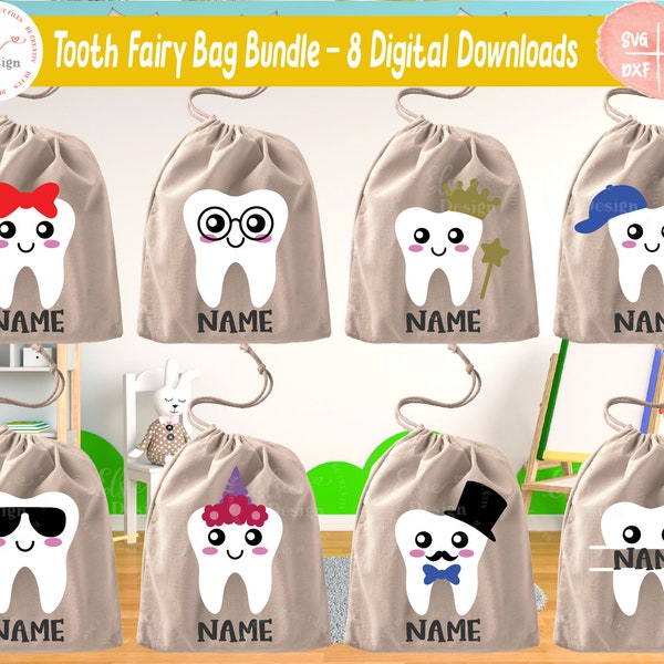 Tooth Fairy SVG | Tooth Svg | Tooth Fairy Bag Svg | Kid Bedroom Sign Svg | Tooth Fairy Svg Bundle | DXF, PNG For Cricut and Silhouette