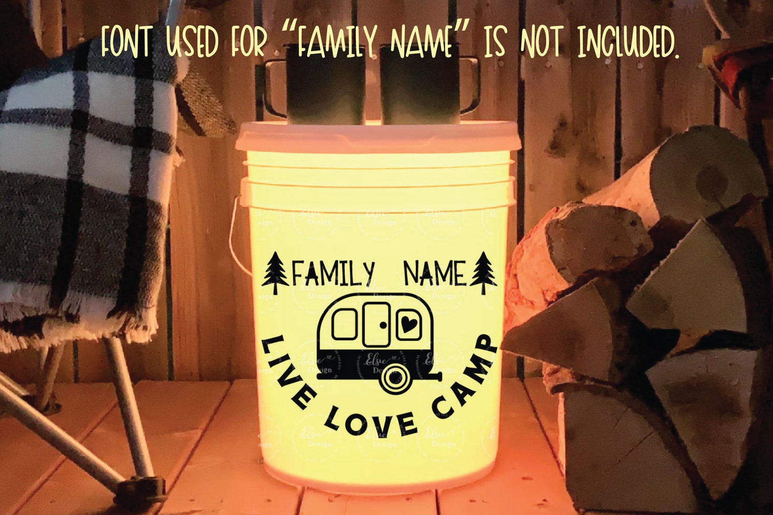 Camping Bucket Bundle Camping Bucket Svg Summer Bundle LED Etsy