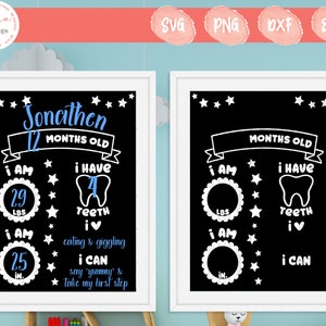 Baby mijlpaal-SVG | Mijlpaalbord | Babymaanden-svg | Babyschoolbord-svg | Kwekerij teken svg | DXF | png