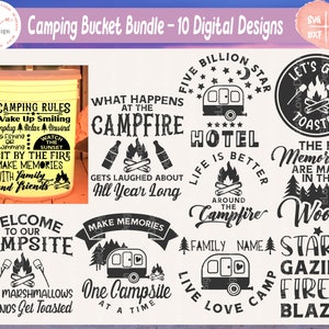 Camping Bucket Bundle of 16 SVGs Vol 3 (288625)