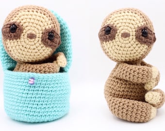 Hatching Sloth Pattern, Crochet Sloth Pattern