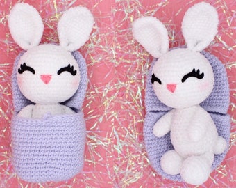 Hatching Hippity Hop, crochet bunny, Easter