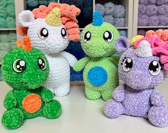 Patron au crochet Licorne & Dino DUO 2.0 kaytedids