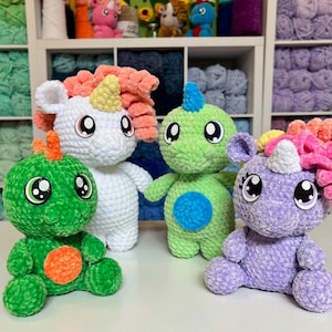 Unicorn & Dino DUO 2.0 crochet pattern kaytedids image 1