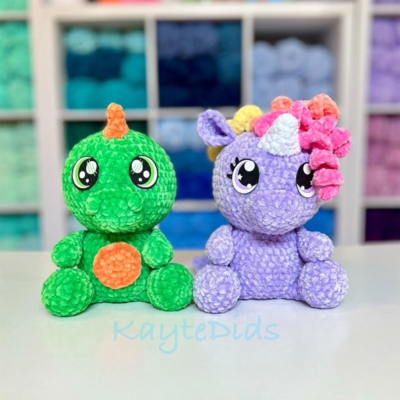 Unicorn & Dino DUO 2.0 crochet pattern kaytedids image 2
