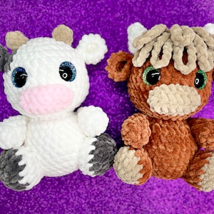 Itty Bitty Baby Vol 2 cow &highland cow PDF CROCHET PATTERN only image 1