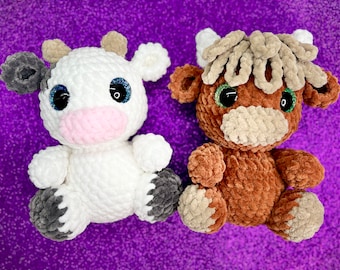 Itty Bitty Baby Vol 2 (cow &highland cow) PDF CROCHET PATTERN only