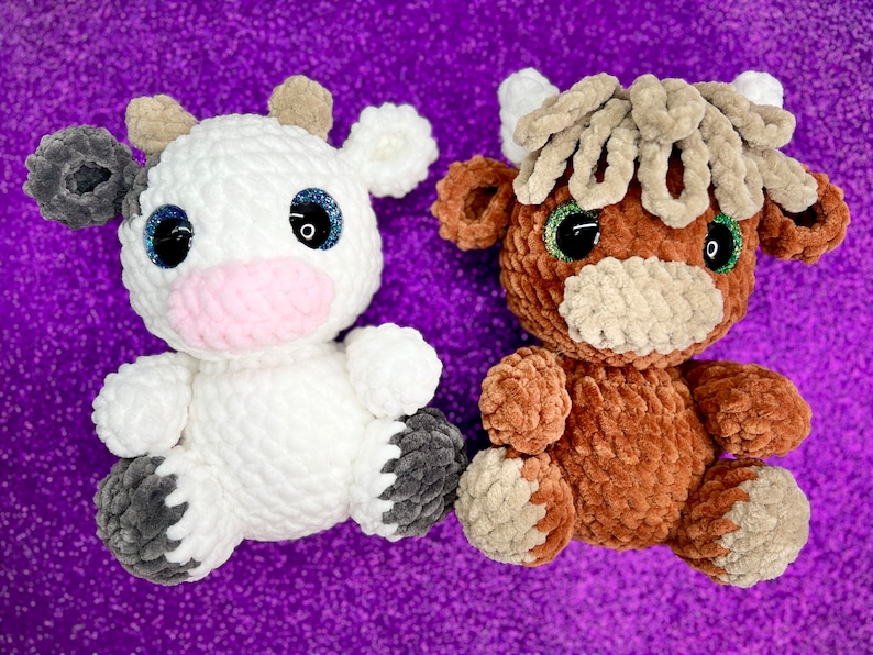 Itty Bitty Baby Vol 2 cow &highland cow PDF CROCHET PATTERN only image 1