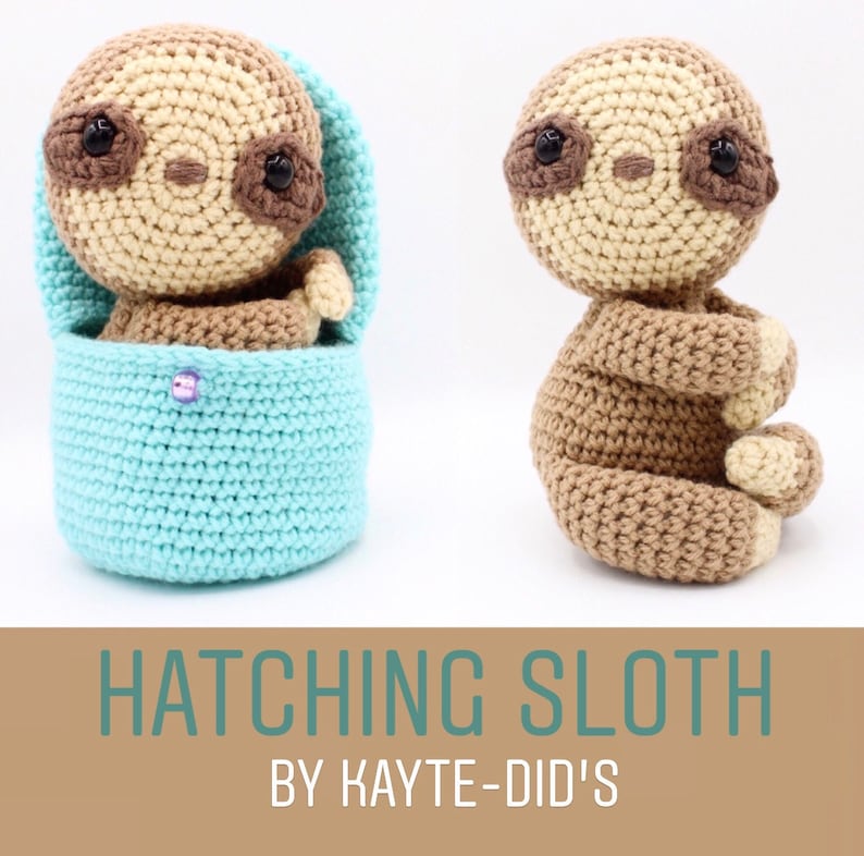Hatching Sloth Pattern Crochet Sloth Pattern Etsy