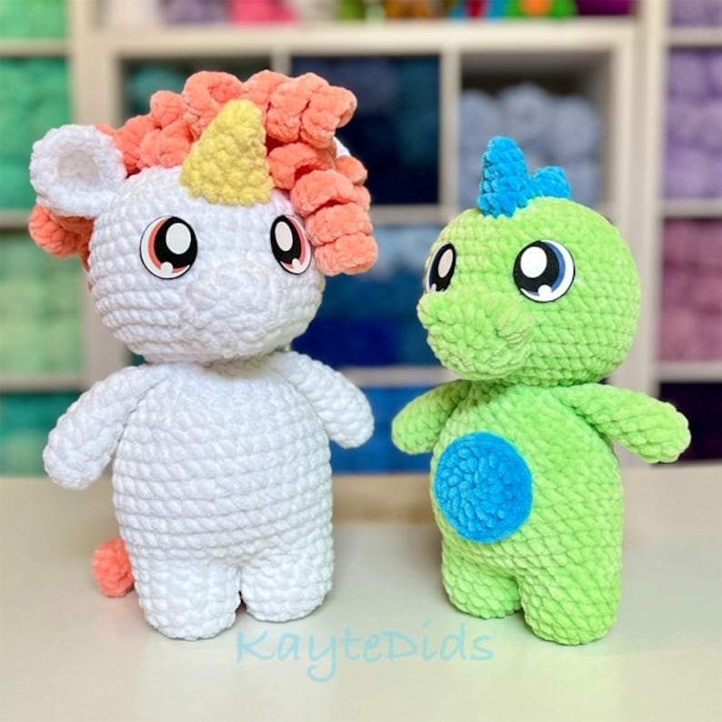 Unicorn & Dino DUO 2.0 crochet pattern kaytedids image 4