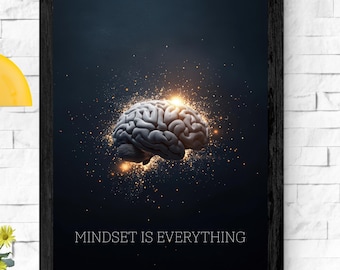 Mindset Is Everything Motivational Wall Art Printable Office Decor  | Instant Download Wall Art Print Digital Poster