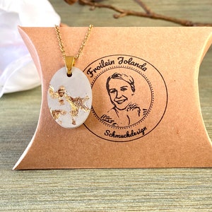 Necklace concrete with gold leaf, concrete jewelry chain gold, gift jewelry Christmas