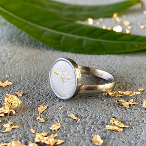 Bague argent acier inoxydable béton | tailles réglables I bague d&#39;amitié I cadeaux pour copines, bijoux en béton
