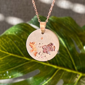 Concrete jewelry necklace rose gold stainless steel | handmade gifts girlfriend