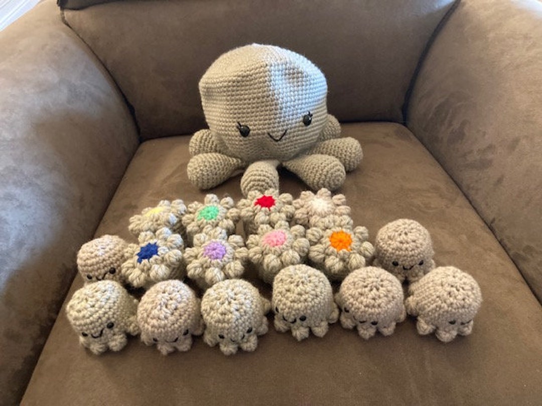 1 Crocheted Octopus Color Matching Game / Memory Game / Sensory Toy for ...