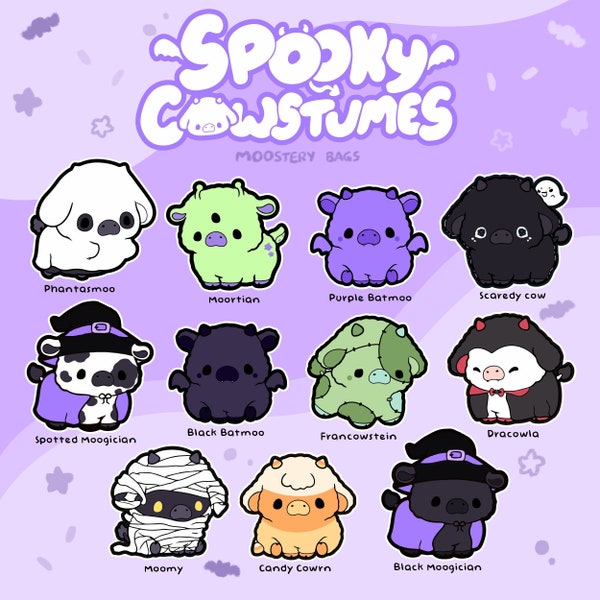 PRE-ORDER Spooky Cowstumes ~ Blind Bag Mystery Enamel Pins Collection