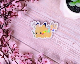 Pikachu Thunder Attack Sticker – Holographic Vinyl