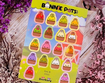 BunniePots Kawaii Stickers – Waterproof Planner Stickers