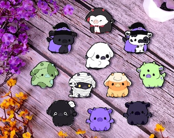 Spooky Cowstumes ~ Blind Bag Mystery Cow Enamel Pins Collection