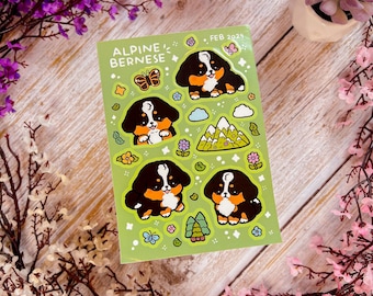 Bernese Mountain Dog Sticker Sheet – Waterproof Vinyl Decals