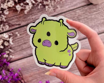 Jumbo Halloween Cow Sticker | Waterproof Vinyl Laptop Decal, Kawaii Spooky Art