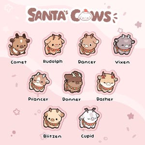 Santa's Cows | Stickers