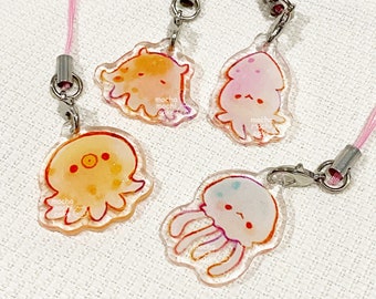 Cute Little Tentacle Friends Phone Charm Glitter Epoxy