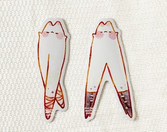 Long Legs Kitties Vinyl Sticker Set/ Holographic/ Die Cut Stickers/ Laptop Stickers/ Cute Stickers/ Waterproof/ Journal/ Art