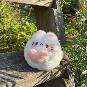 Cute Fluffy Chonky Heart Kitty Plush Keychain