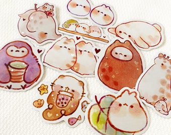 Cute Chonky Animals 6 Stickers/ Matte/ Holographic/ Die Cut Stickers/ Laptop Stickers/ Cute Stickers/ Vinyl Stickers/ Journal/ Bottle/ Art