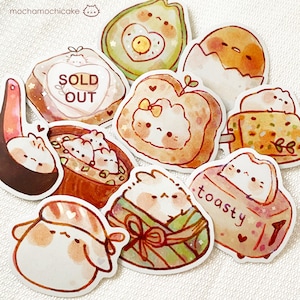 Cute Animal Foodies 3 Stickers/ Matte/ Holographic/ Die Cut Stickers/ Laptop Stickers/ Cute Stickers/ Vinyl Stickers/ Journal/ Bottle/ Art