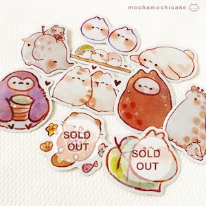 Pegatinas de animales lindos y regordetes (6 unidades) / Mate / Holográficas / Pegatinas troqueladas / Pegatinas para laptop / Pegatinas lindas / Pegatinas de vinilo / Diario / Botella / Arte