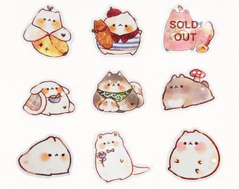 Cute Chonky Animals 2 Stickers/ Matte/ Holographic/ Die Cut Stickers/ Laptop Stickers/ Cute Stickers/ Vinyl Stickers/ Journal/ Bottle/ Art