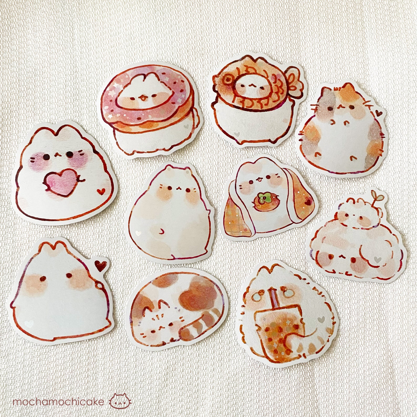 Cute Chonky Animals 5 Stickers/ Matte/ Holographic/ Die Cut Stickers ...