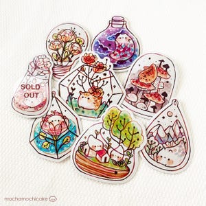 Cute Terrarium Stickers/ Matte Holographic/ Kawaii/ Die Cut Stickers/Cute Stickers/ Vinyl Stickers/ Journal/ Bottle/ Art/Bujo