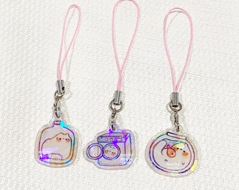 Cute Liquid Cats Holographic Phone Charm