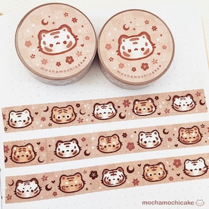 Cute Dreamy Tigers Washi Tape / Decorative Tape/ Kawaii Cute/ Bullet Journal Planner/ Stationery