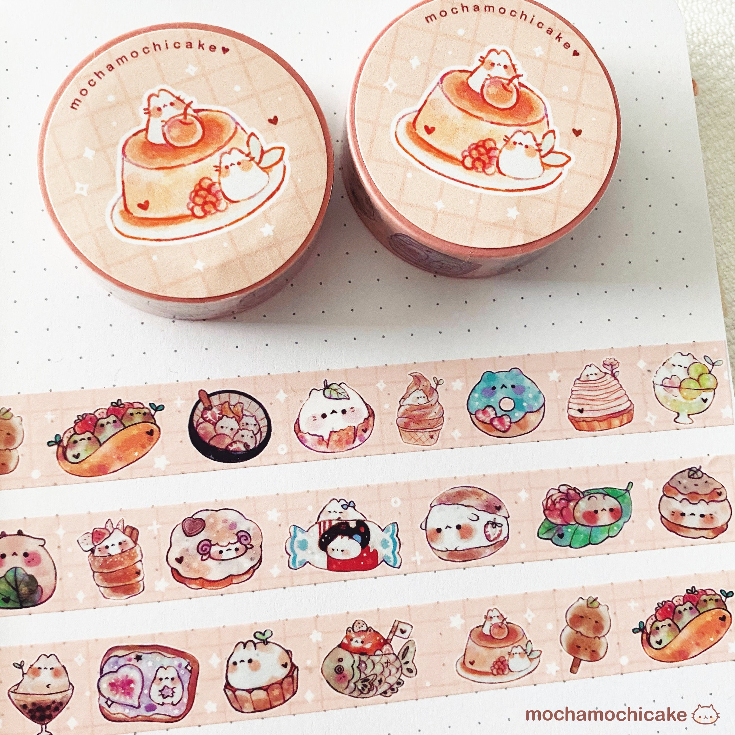 Kawaii Cupcake Party Stamp Washi Tape Stickers Cute Bujo Journal Supplies  Kawaii Stationery Cute Stationary 