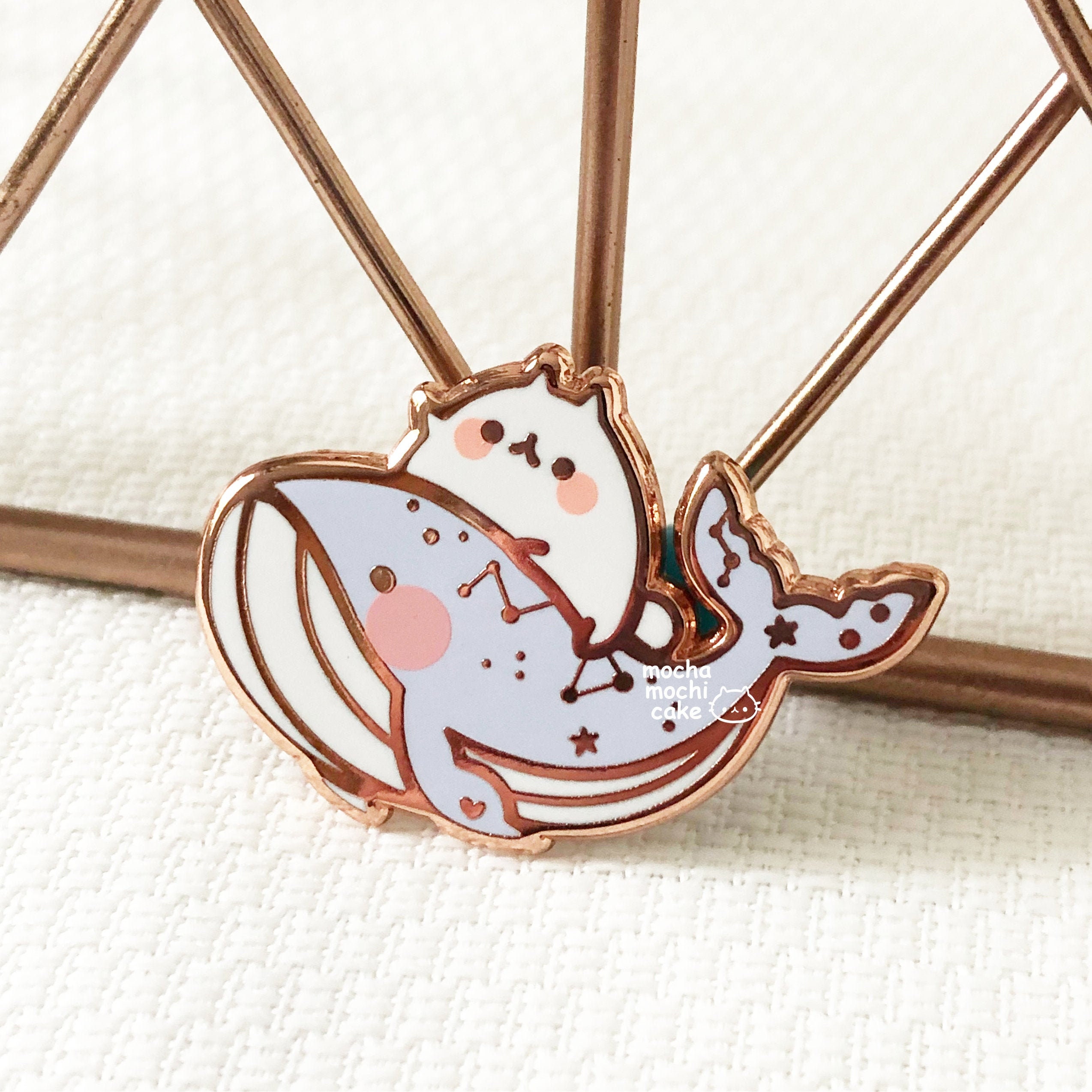 Dreamy Kitty Whale Hard Enamel Pin
