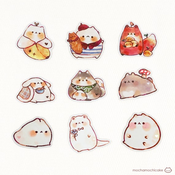 Cute Chonky Animals 2 Stickers/ Matte/ Holographic/ Die Cut