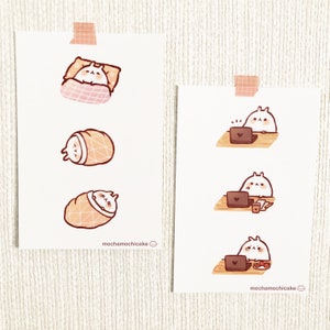 Niedliches Häschen Leben Kunstdrucke/Arbeitstag/Sleepy/Lustig/Relatable/Kawaii/Wand-Dekor/Wandkunst