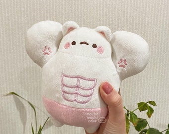 Cute Buff Boy Kitty Plush Keychain