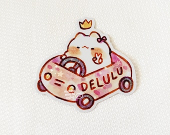 Delulu Vinyl Sticker/ Matte Holographic/ Die Cut Stickers/ Laptop Stickers/ Cute Stickers/ Waterproof/ Journal/ Art