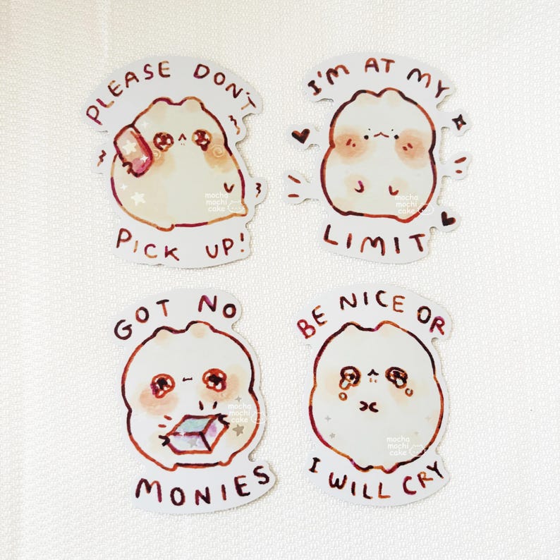 Relatable Funny Crying Angry Cats Vinyl Stickers/matte Holographic/die ...