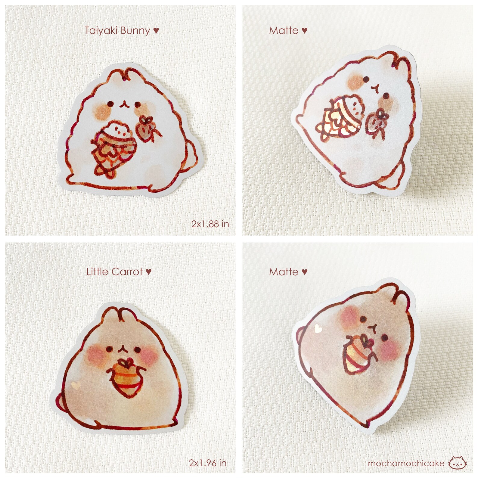 Cute Chonky Animals 4 Stickers/ Matte/ Holographic/ Die Cut Stickers ...