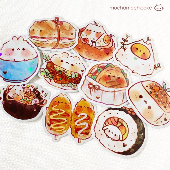 Cute Animal Foodies 2 Stickers/ Matte/ Holographic/ Die Cut - Etsy