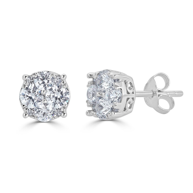 1/2Ct Natural Real Diamond Stud Earrings Set in 925 Sterling Etsy